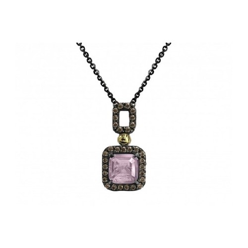 COLLAR BOHEMME WINDOWS QUARZO ROSA
